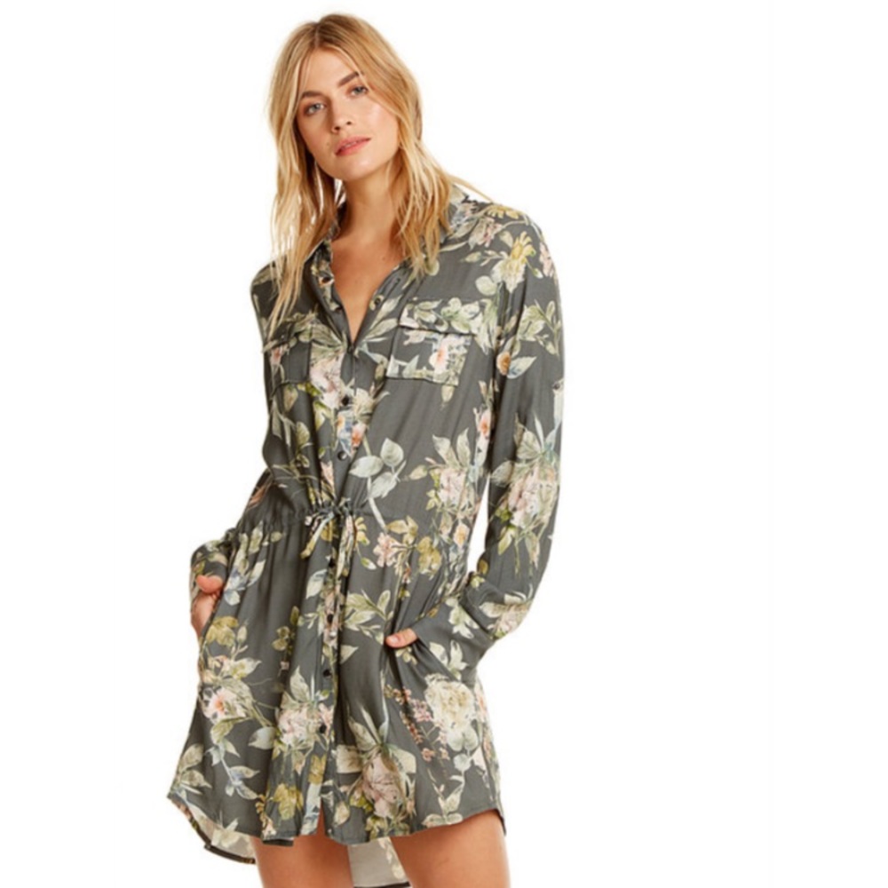 Floral button down dress